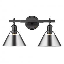  3306-BA2 BLK-CH - Orwell BLK 2 Light Bath Vanity in Matte Black with Chrome shades